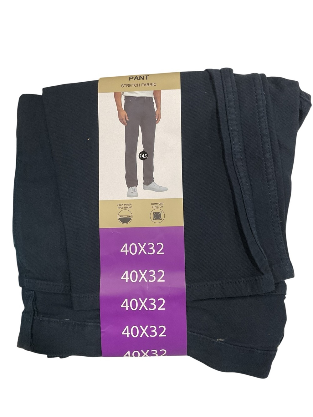 Jachs New York Mens 5 Pocket Pant Navy Blue Stretch Flex Waistband 40x32 1776788
